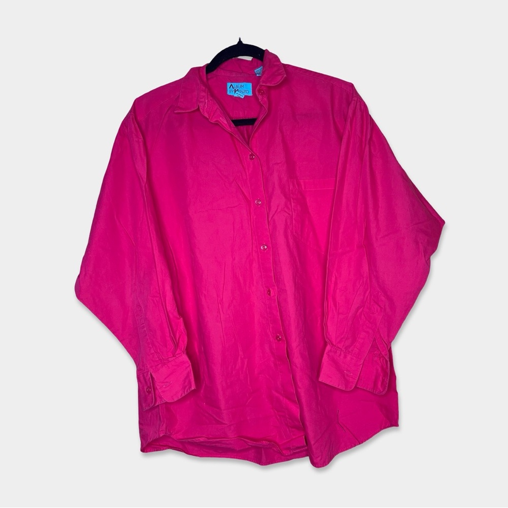 VTG ALBUM BY KENZO Blouse Size M Pink Color Cotton Oversized GUC